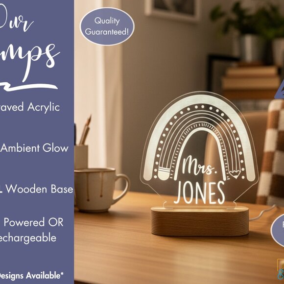 Custom Teacher Name Light-Up Sign | Personalized Classroom Decor & Gift - Picture 3 of 8